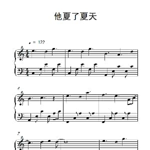 他夏了夏天 钢琴谱