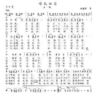 难民回家_歌谱投稿_词曲:辛振西 陈志昂