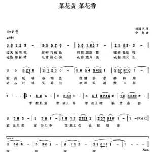 菜花儿黄 菜花儿香_民歌简谱_词曲:杨国华 金彪