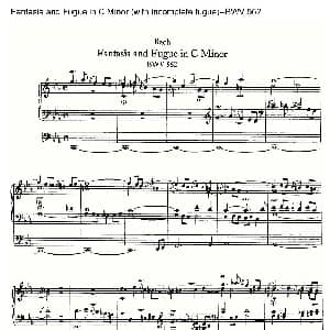 Fantasia and Fugue in C Minor with incomplete fugue BWV 562 管风琴谱