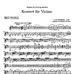 小提琴谱 | Konzert fur Violine 贝多芬小提琴协奏曲