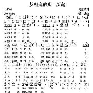 从相逢的那一刻起_通俗唱法乐谱_词曲:闫家荣 钱诚