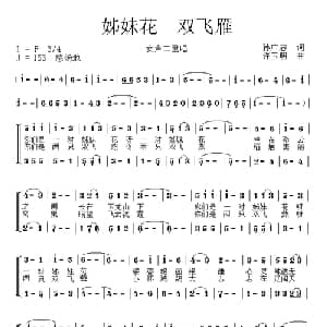 姊妹花 双飞雁_合唱歌谱_词曲:孙广志 徐玉明