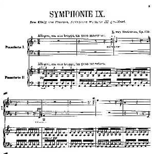 d小调第九交响曲 Op.125 钢琴谱 路德维希 冯 贝多芬