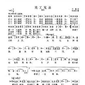 民工兄弟_民歌简谱_词曲:杨模 张良杰