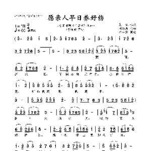 愿亲人早日养好伤_歌曲简谱_词曲:集体 刘廷禹