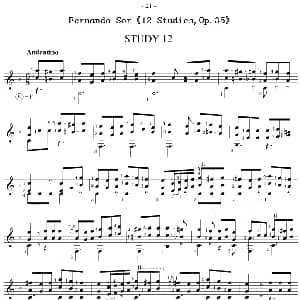 Fernando Sor 12 Studies,Op.35 吉他谱