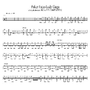 poker face 架子鼓谱