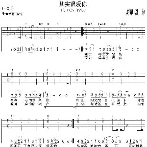 其实很爱你 吉他谱 张韶涵 阿沁 阿沁