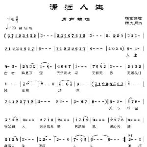 潇洒人生_通俗唱法乐谱_词曲:张高贤 陈大同