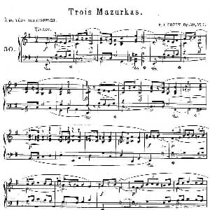 Trois Mazurkas Op.50 钢琴谱 肖邦 chopin