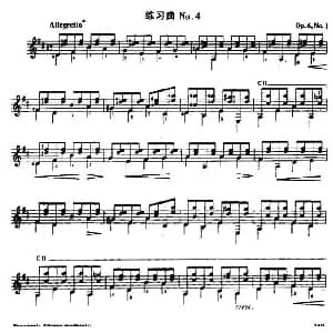 费尔南多 索尔 古典吉他练习曲 No.4 吉他谱 ​费尔南多 索尔 Fernando Sor 1778 1839
