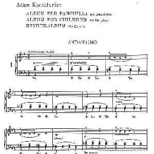 Children's Album Book 1 Op.62 钢琴谱 哈恰图良