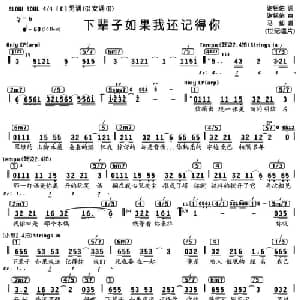 下辈子如果我还记得你_通俗唱法乐谱_词曲:谢铭佑 谢铭佑
