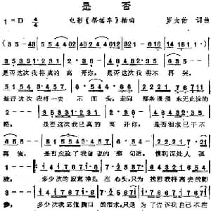 苏芮演唱金曲 是否_通俗唱法乐谱_词曲:罗大佑 罗大佑