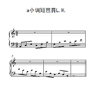 第一级 a小调短琶音L.H. 钢琴谱