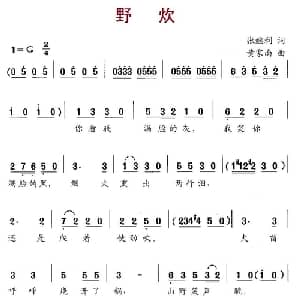 野炊_儿歌乐谱_词曲:张继利 黄家南