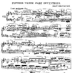 FIFTEEN THREE PART INVETIONS之七 钢琴谱 Bach 巴赫