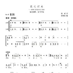 我在何处？_美声唱法乐谱_词曲:晏甬 舒铁民