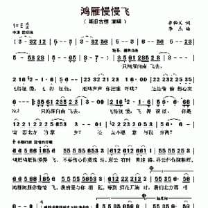 鸿雁慢慢飞_歌曲简谱_词曲:乔悟义 李杰