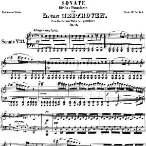 贝多芬钢琴奏鸣曲21 黎明 钢琴谱 贝多芬