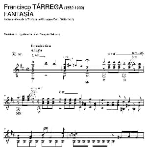 FANTASIA Sobre motivos de la Traviata de Giuseppe Verdi 吉他谱 弗朗西斯科 泰雷加 Francisco Tarrega 1852 1909