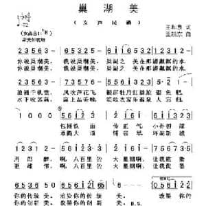 巢湖美_民歌简谱_词曲:王和泉 王凯东