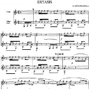 小提琴谱 | EXTASIS 入迷 小提琴 吉他 皮亚佐拉