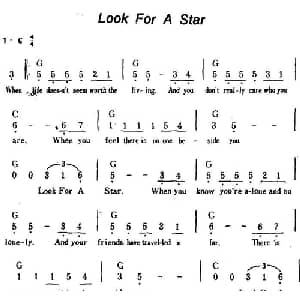 Look For A Star 美国 _外国歌谱