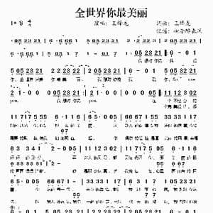 全世界你最美丽_歌谱投稿_词曲:王绎龙 王绎龙