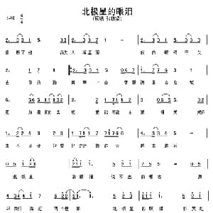 北极星的眼泪_通俗唱法乐谱