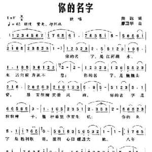 你的名字_民歌简谱_词曲:向远 廖卫华