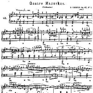 小提琴谱 | Quatre Mazurkas Op.67 Op.1 4首玛祖卡舞曲 1 弗雷德里克 弗朗索瓦 肖邦