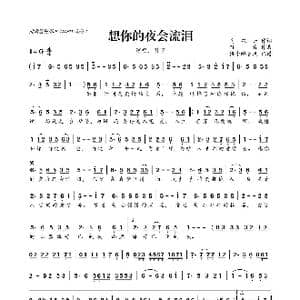 想你的夜会流泪_歌曲简谱_词曲:马双云 孙青