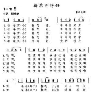 梅花开得好_民歌简谱