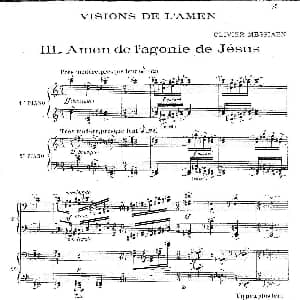 Visions de l'Amen 钢琴谱 奥利维埃 梅西安