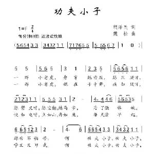 功夫小子_儿歌乐谱_词曲:胡泽民 魏松