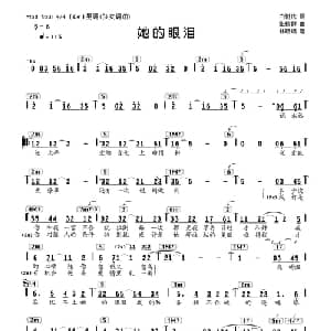 她的眼泪_通俗唱法乐谱_词曲:白进法 张翰群