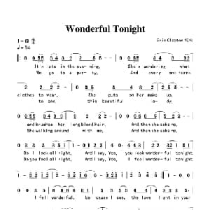 Wonderful Tonight_外国歌谱_词曲:Eric Clapton Eric Clapton