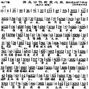 京剧谱 | 请主公但把宽心放 鸿门宴 选段 京胡伴奏谱 陈少云