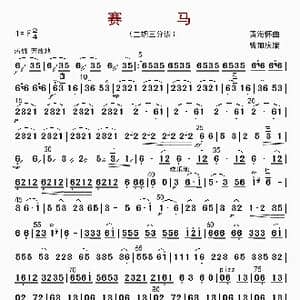 赛马_歌曲简谱_词曲: 黄海怀