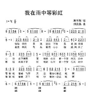 我在雨中等彩虹_通俗唱法乐谱_词曲:唐明辉 刘北休