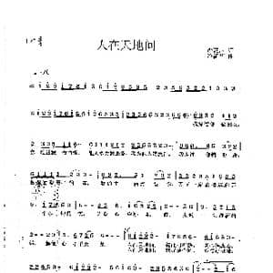 人在天地间_歌曲简谱_词曲:严惠萍 冷新华