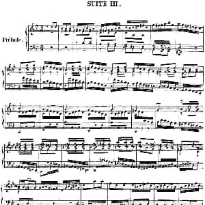 英国组曲No.3 巴赫 g小调 3rd Suite BWV 808 钢琴谱 巴赫