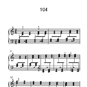 两手交替或交错弹奏的练习 104 钢琴谱
