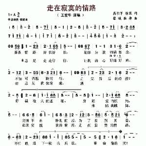 走在寂寞的情路_歌曲简谱_词曲:高明军 徐霖 馨曦独舞