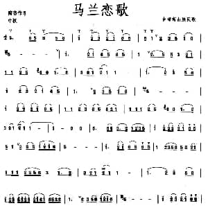 笛子谱 | 马兰恋歌