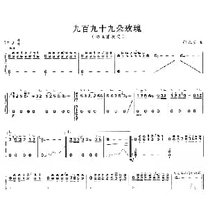 古筝谱 | 九百九十九朵玫瑰 邰正宵
