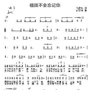 祖国不会忘记你_歌曲简谱_词曲:张建忠 邵寿棋