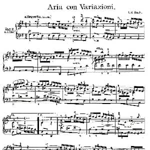 Aria con Variazioni 之二 钢琴谱 J.S.Bach